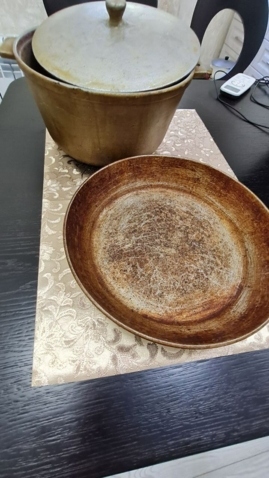 Казан с крышкой и сковорода