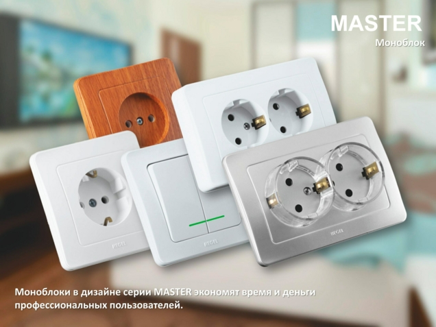  Серия MASTER розетки выключатели Рамки. Механизмы для дома 