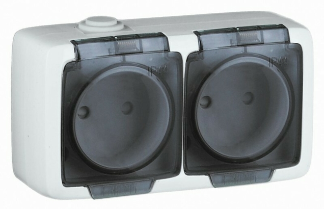  Розетки выключатели «ALFA IP44» открытой установки от HEGEL