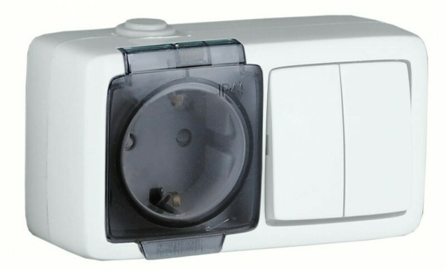 Серия розеток выключателей ALFA IP44 о/у HEGEL